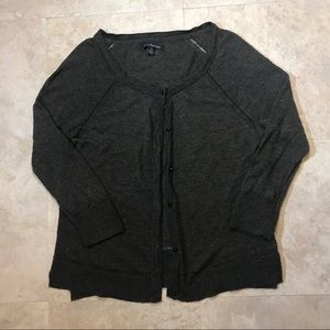 American Eagle Gray Thin Cardigan Sweater Size M